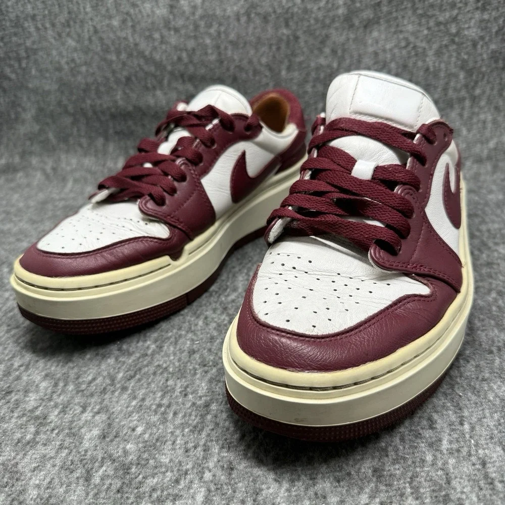 Nike Air Jordan 1 Elevate Low Dark Beetroot Womens Size 8 White Burgundy Shoes